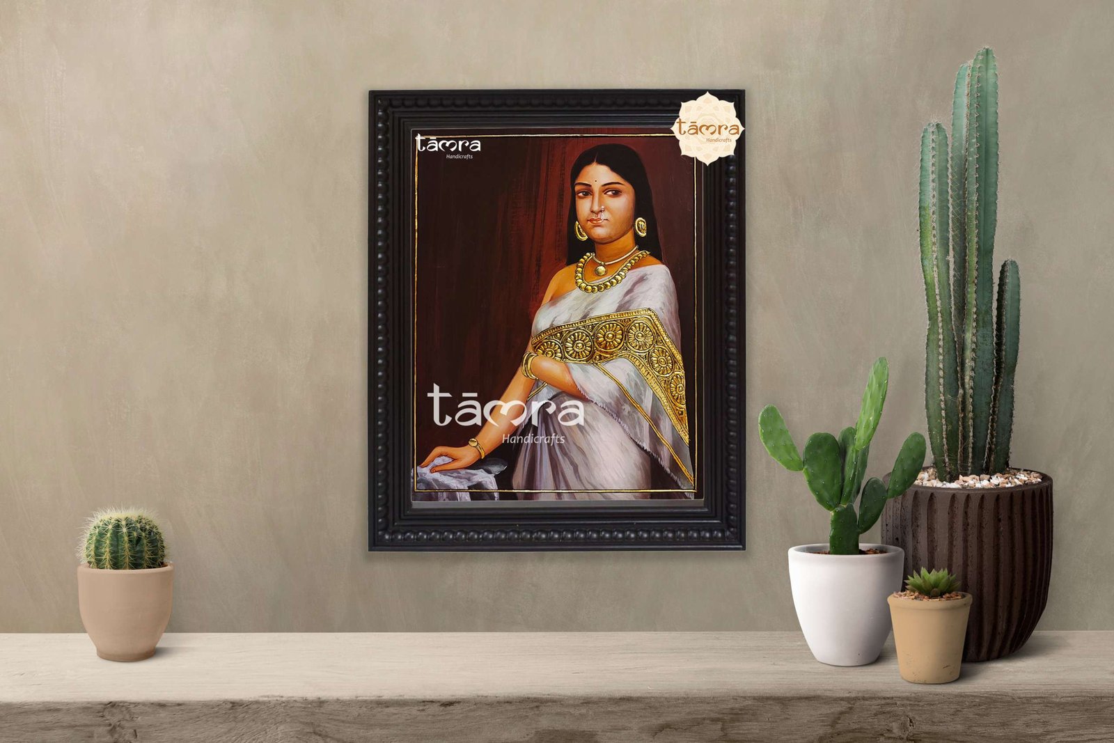 Tanjore Painting - Ravi Varma's - Kerala Royal Lady - Image 2