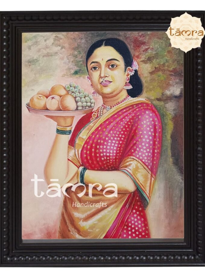 Tanjore Painting - Ravi Varma's Ravi - Fruit Lady