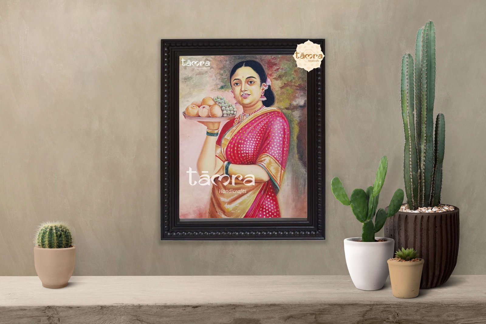 Tanjore Painting - Ravi Varma's Ravi - Fruit Lady - Image 2
