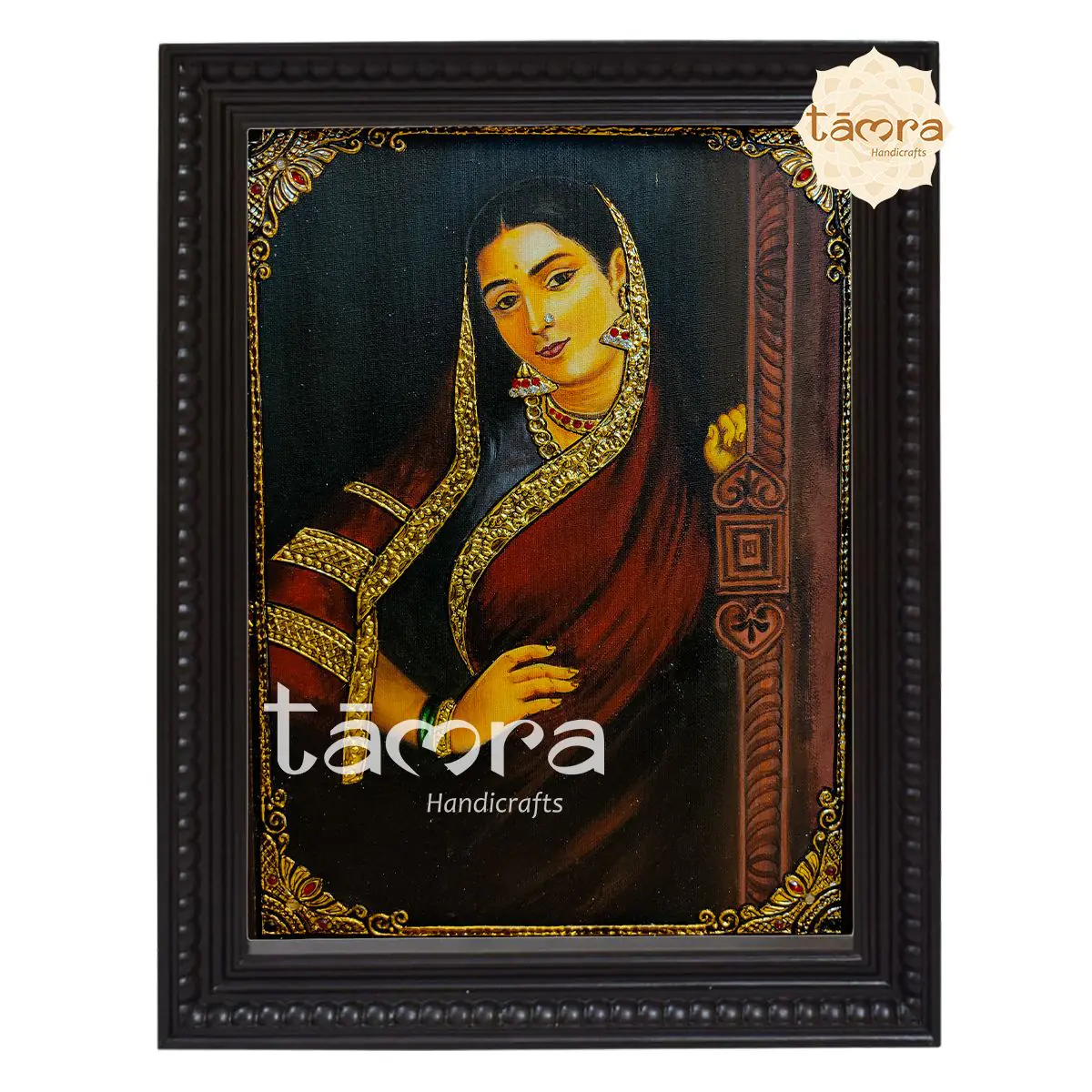 Tanjore Painting - Ravi Varma's Ravi - Maharashtrian Beauty