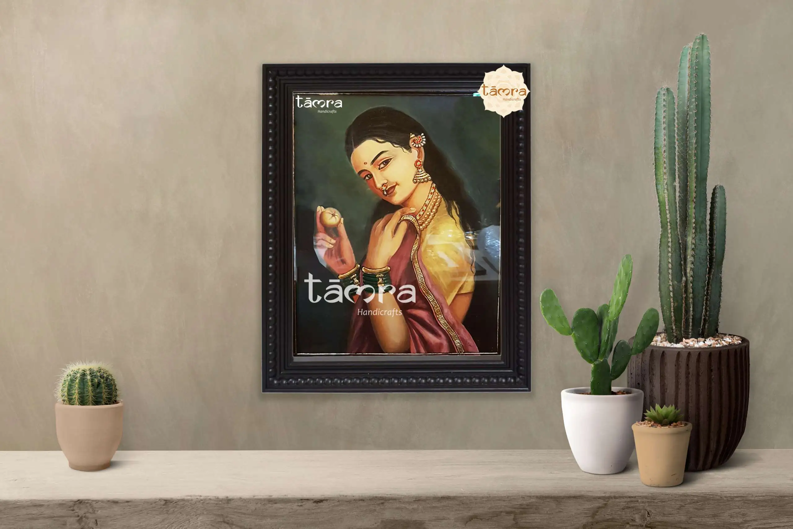 Tanjore Painting - Ravi Varma's Ravi - Royal Lady - Image 2