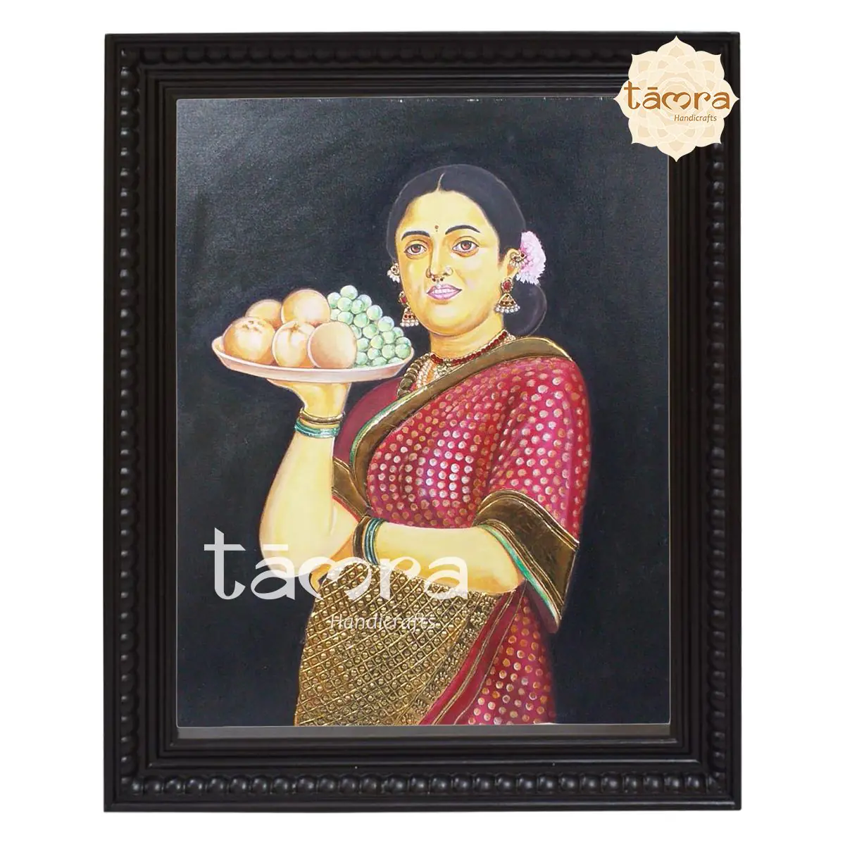 Tanjore Painting - Ravi Varma's Ravi - Fruit Lady