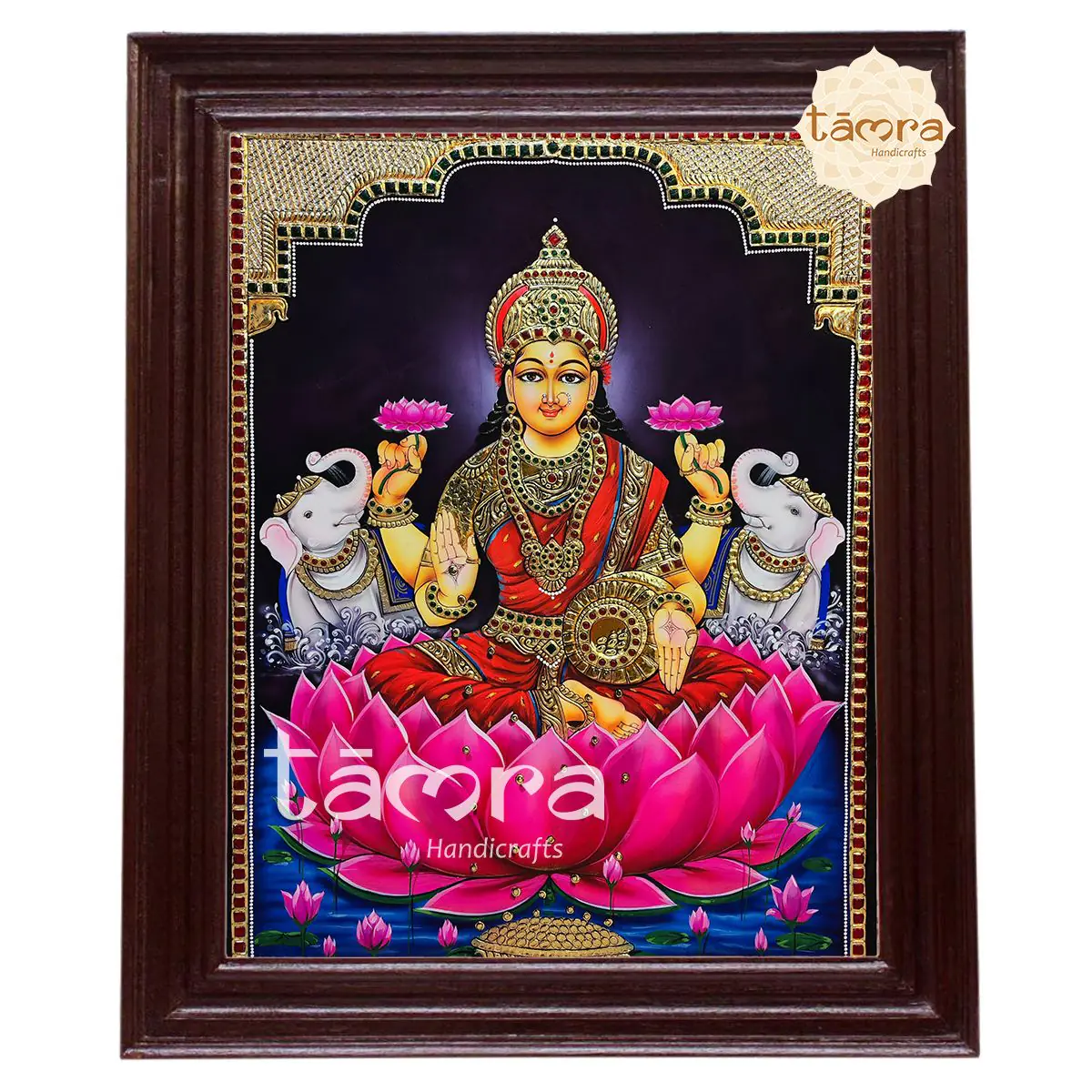 Tanjore Painting - Lotus Laxmi
