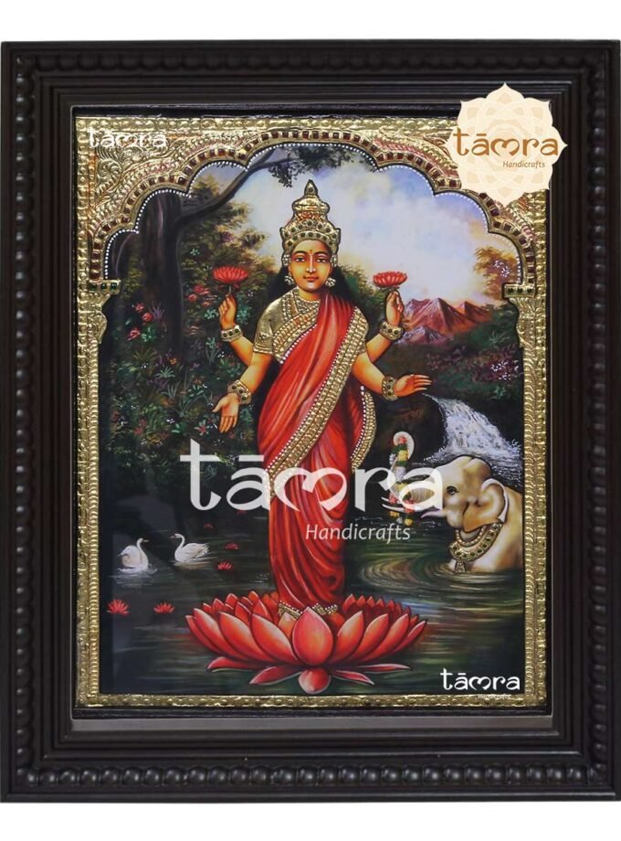 Tanjore Painting - Ravi Varma Laxmi Painting
