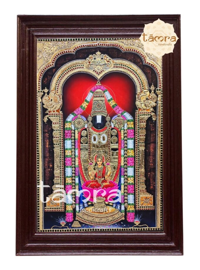 Tanjore Painting - Balaji Pada Laxmi Tanjore Painting