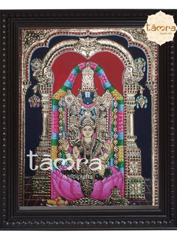 Tanjore Painting - Balaji Pada Laxmi Tanjore Painting