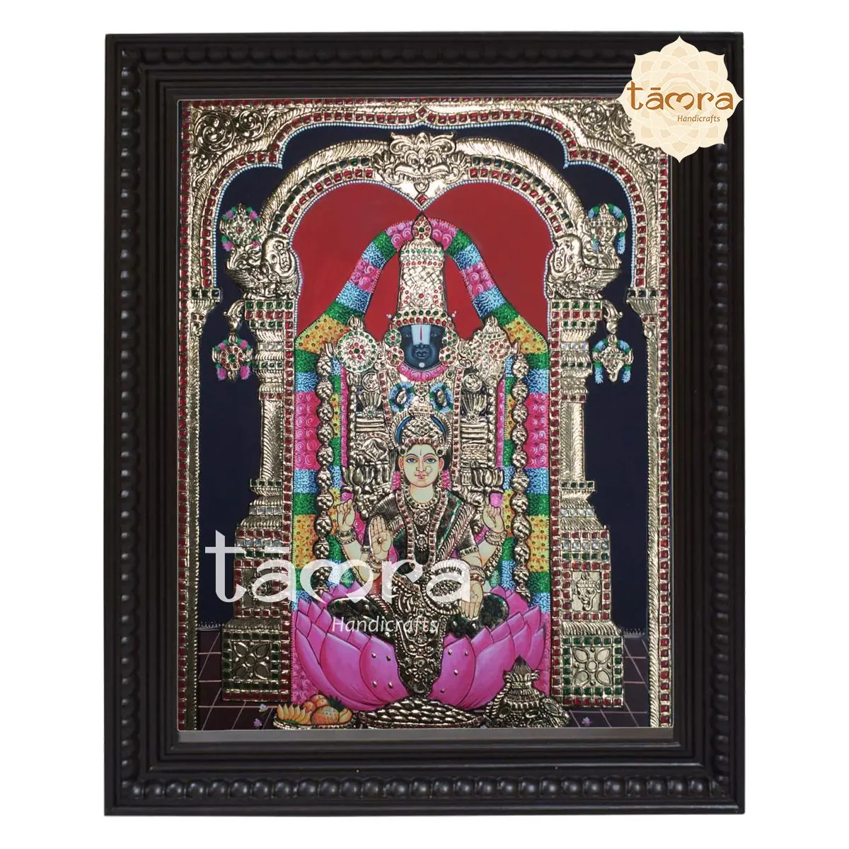 Tanjore Painting - Balaji Pada Laxmi Tanjore Painting