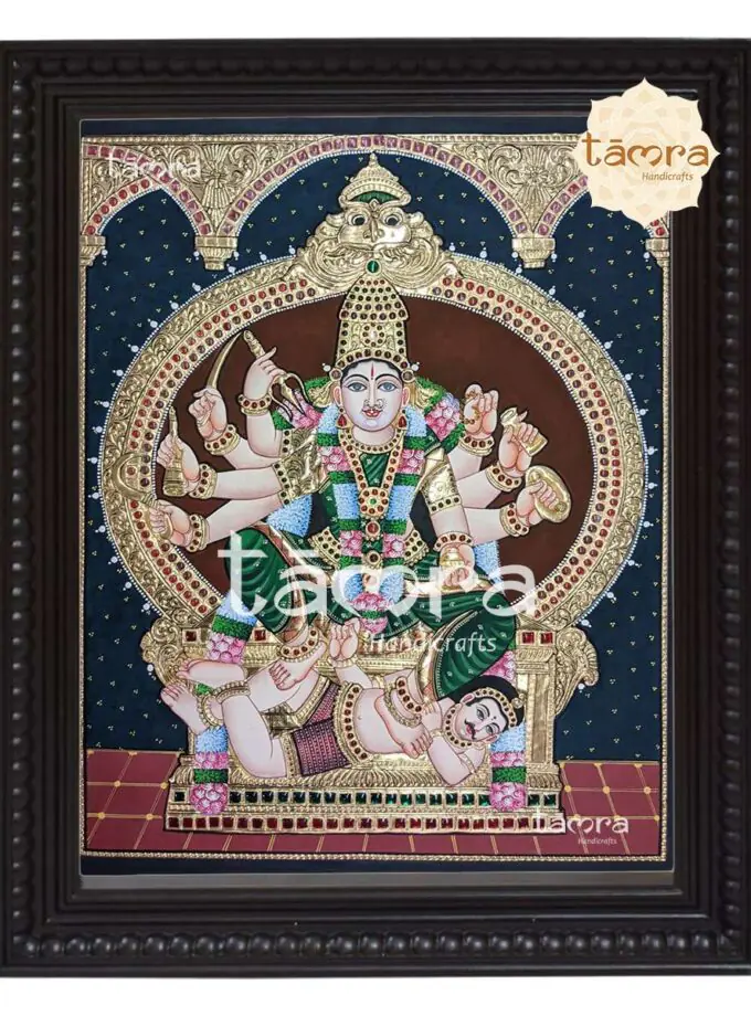 Tanjore Painting - Durgamaa As Mahishasuramardini