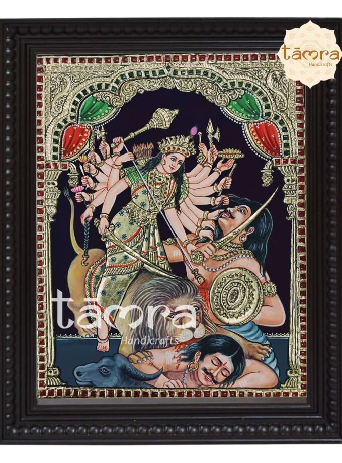 Tanjore Painting - Durgamaa As Mahishasuramardini
