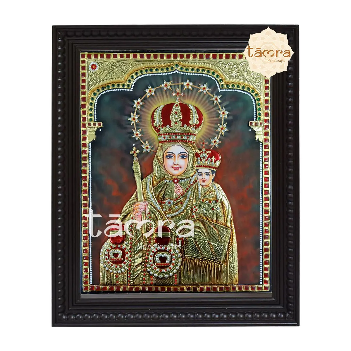 Tanjore Painting - Mary With Baby Jesus