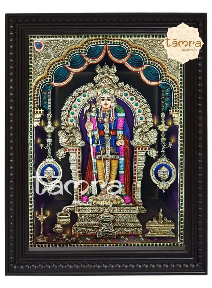 Tanjore Painting - Kartikeya