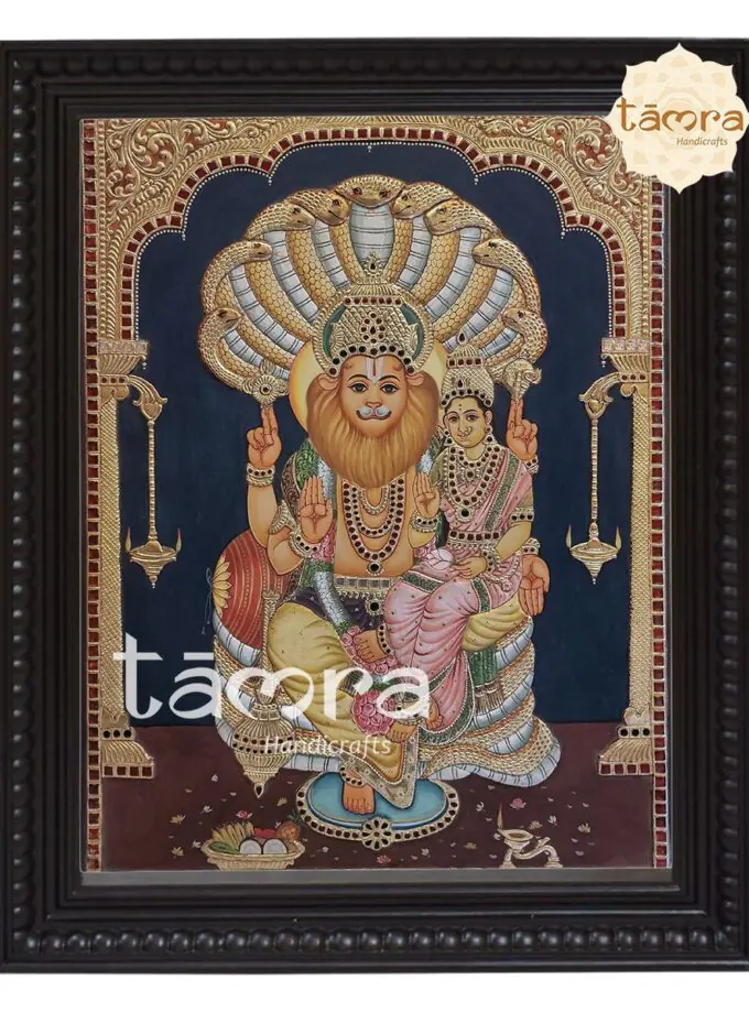 Tanjore Painting - Lakshmi Narasimha