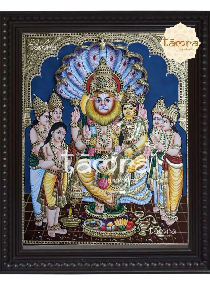 Tanjore Painting - Lakshmi Narasimha