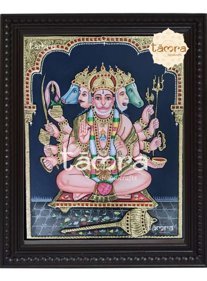 Tanjore Painting - Panchmukhi Hanuman