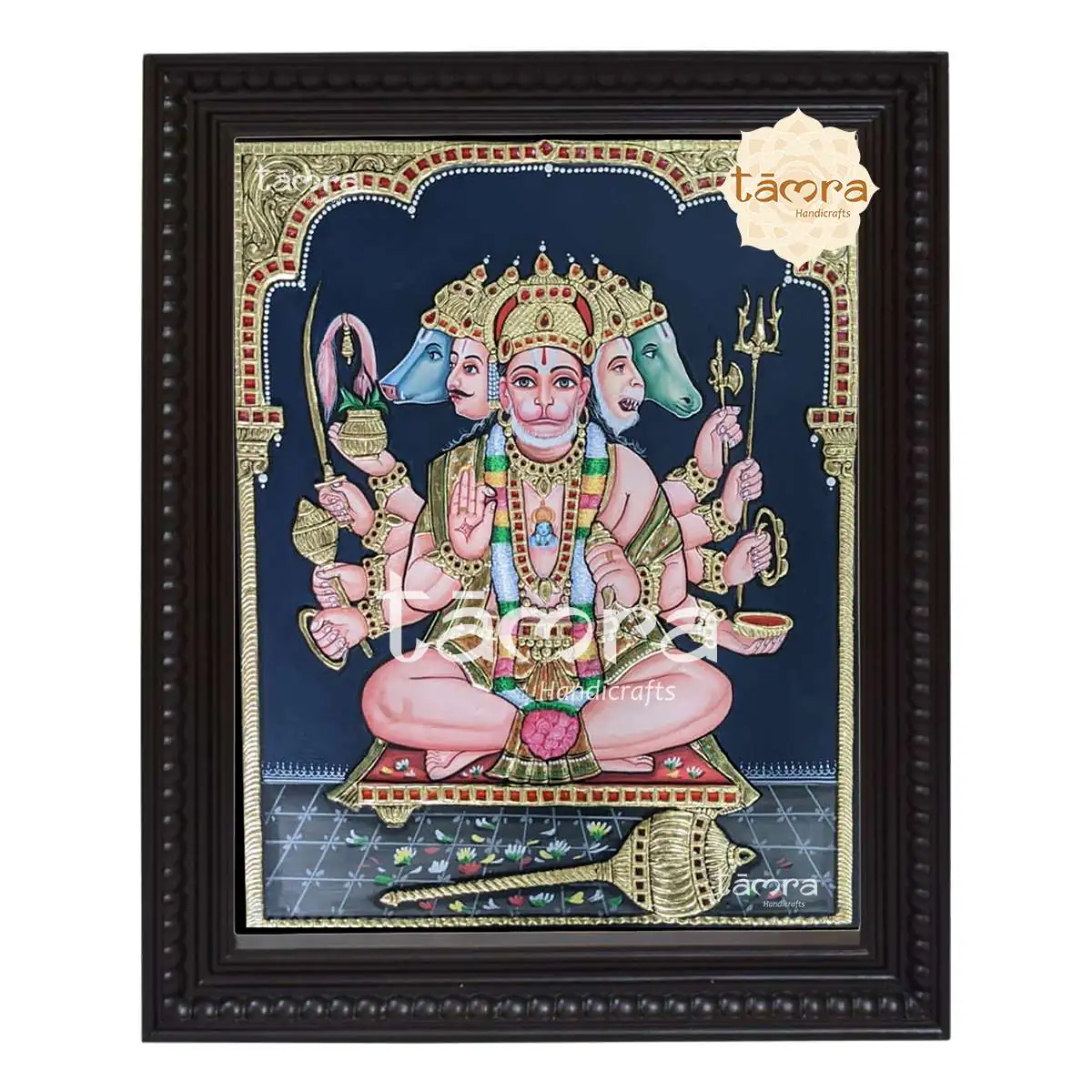 Tanjore Painting - Panchmukhi Hanuman