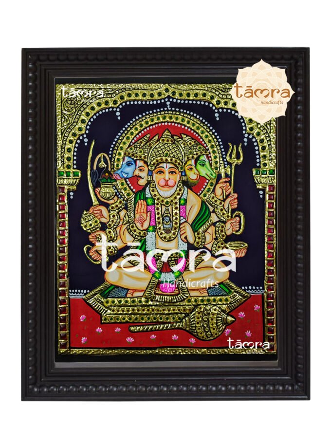 Tanjore Painting - Panchmukhi Hanuman