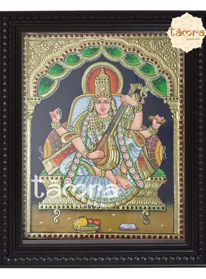 Tanjore Painting - Saraswathi