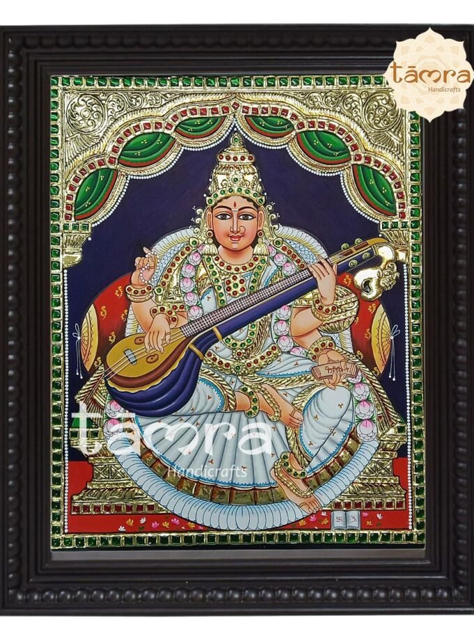 Tanjore Painting - Saraswathi