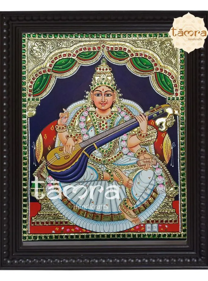 Tanjore Painting - Saraswathi