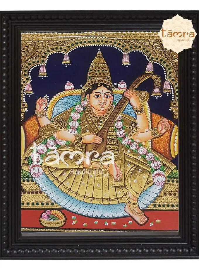 Tanjore Painting - Saraswathi