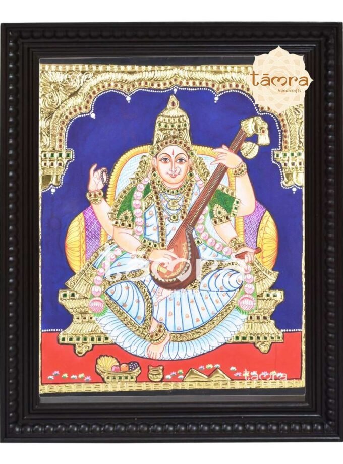 Tanjore Painting - Saraswathi