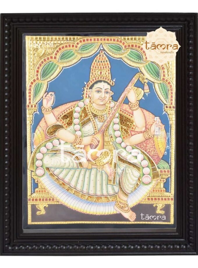 Tanjore Painting - Saraswathi