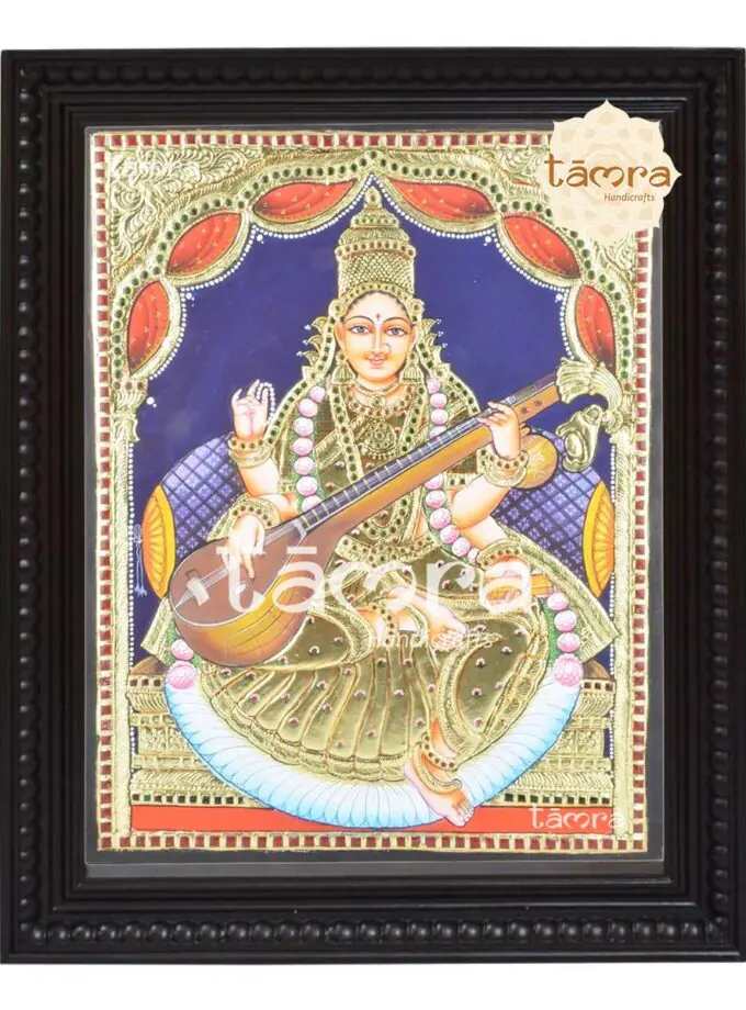 Tanjore Painting - Saraswathi