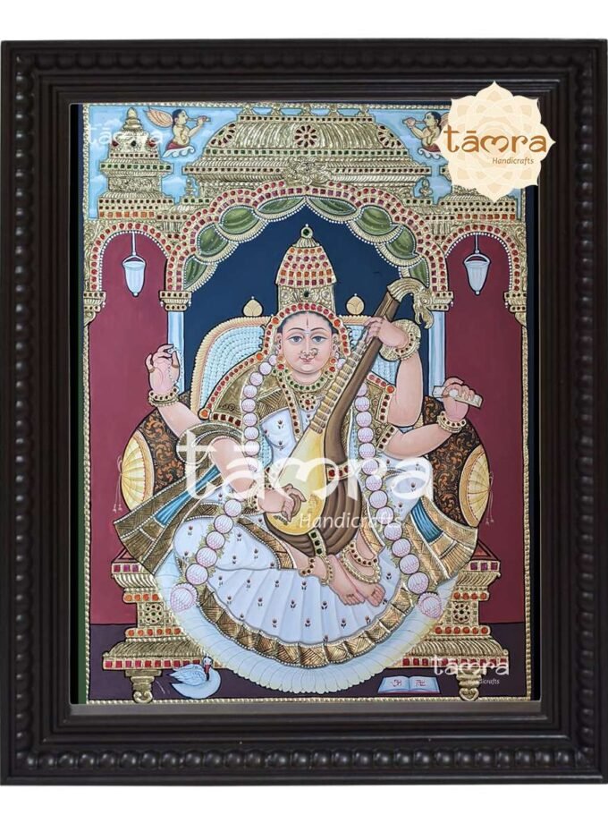Tanjore Painting - Saraswathi