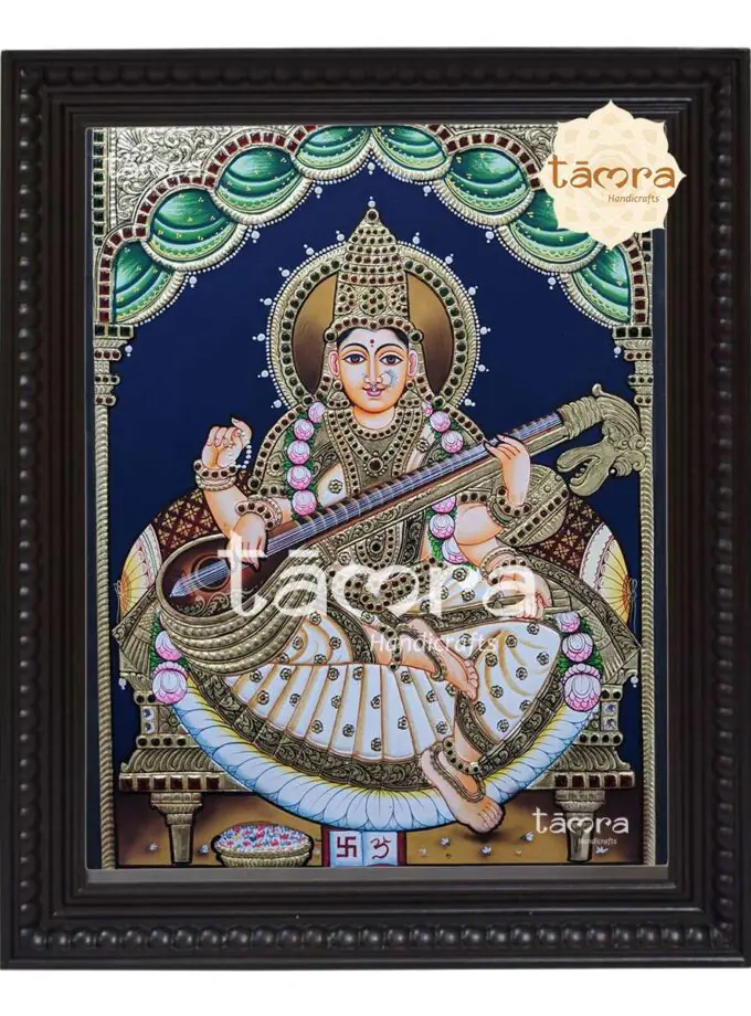 Tanjore Painting - Saraswathi