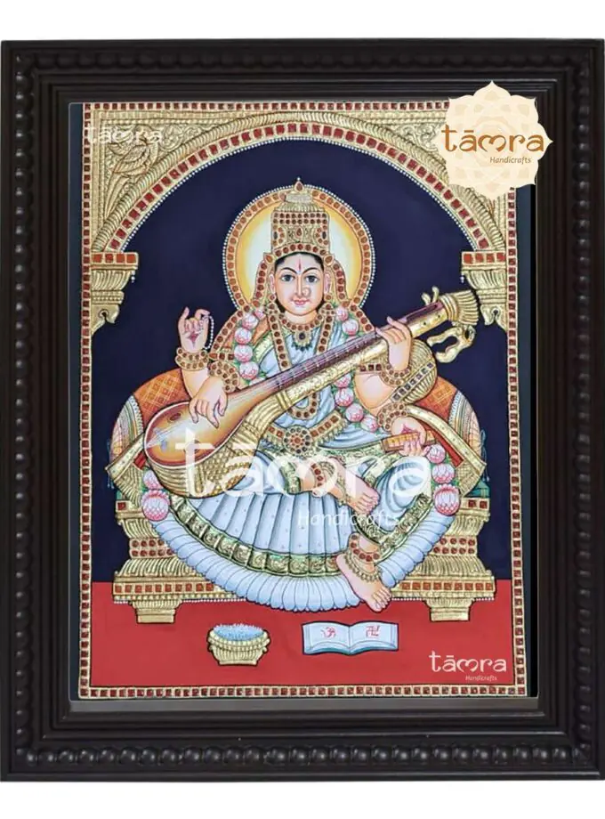 Tanjore Painting - Saraswathi