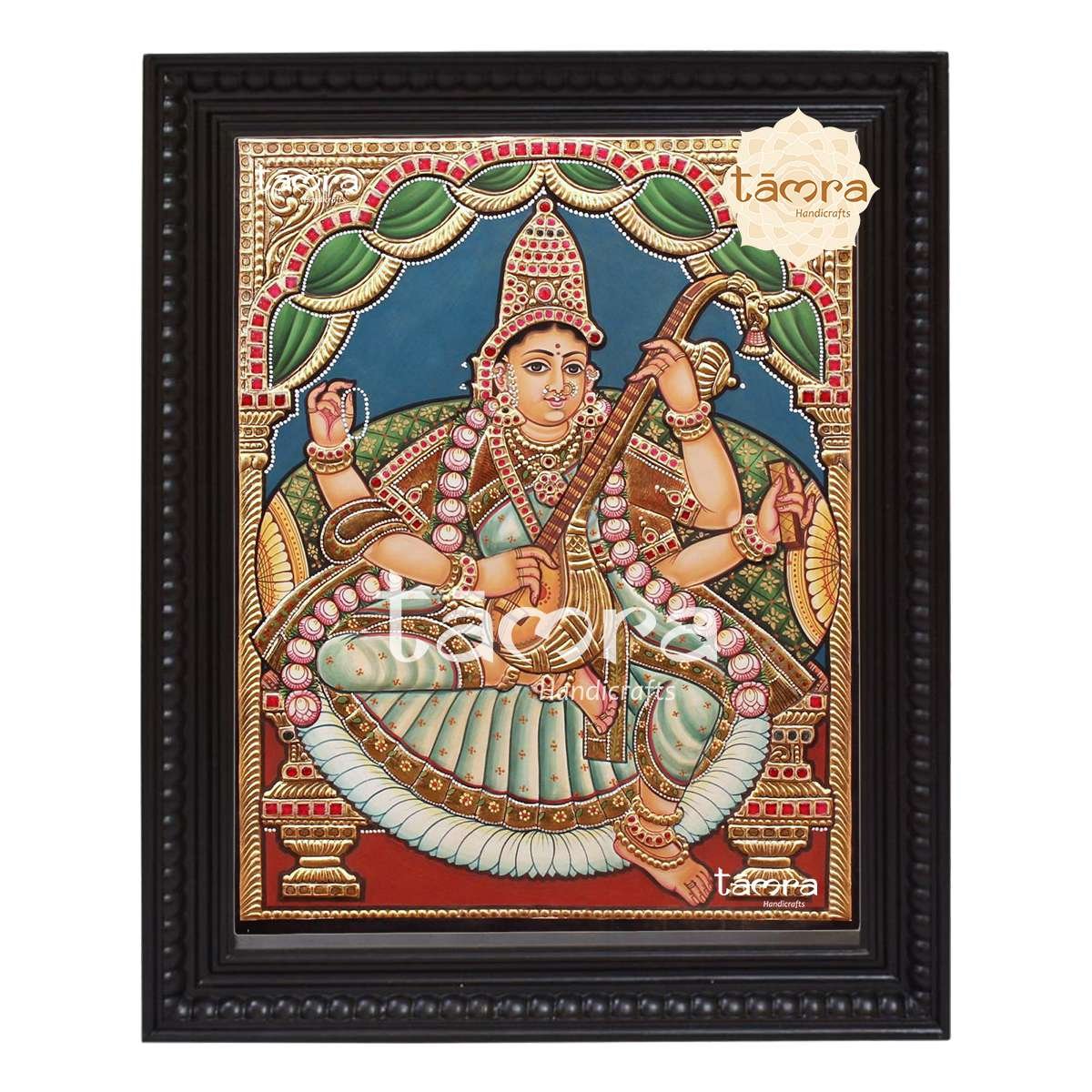 Tanjore Painting - Saraswathi