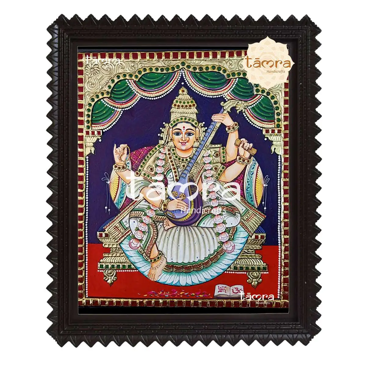 Tanjore Painting - Saraswathi - Image 2