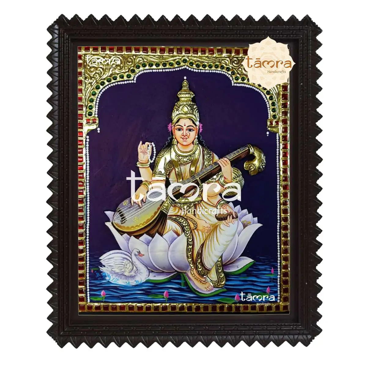 Tanjore Painting - Saraswathi - Image 2