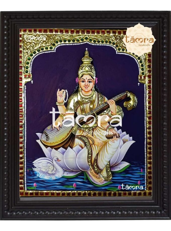 Tanjore Painting - Saraswathi