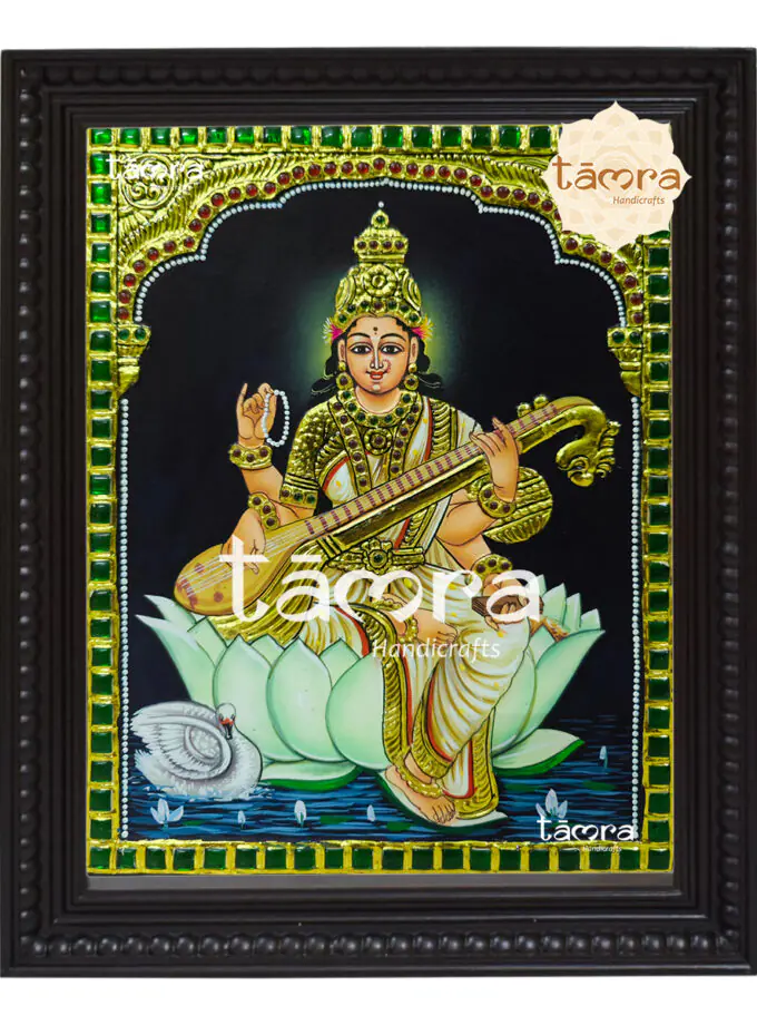 Tanjore Painting - Saraswathi