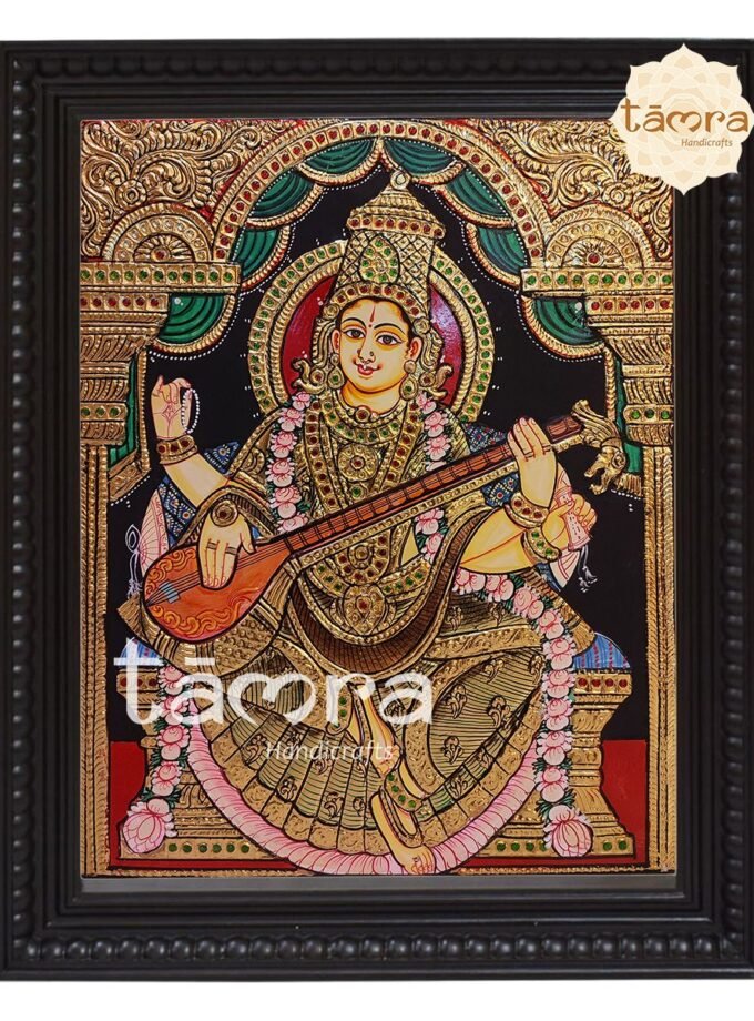 Tanjore Painting - Saraswathi