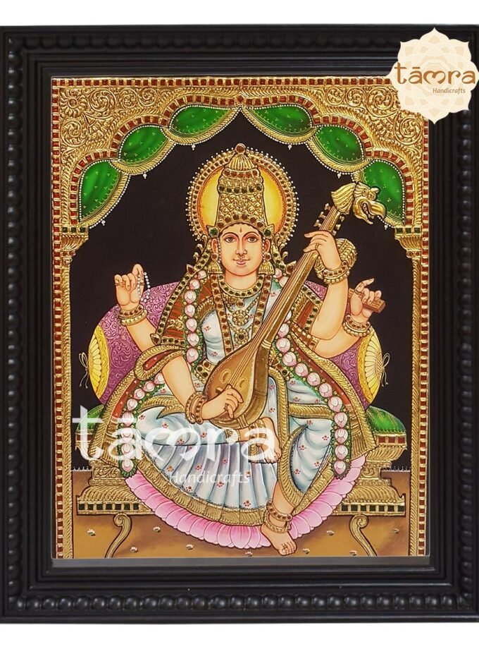 Tanjore Painting - Saraswathi