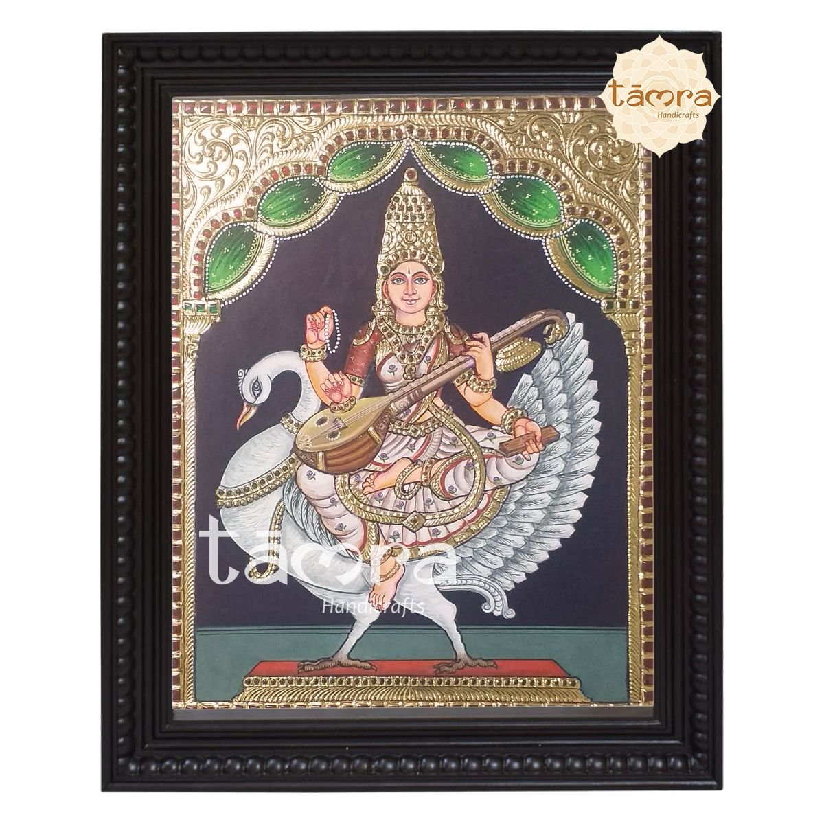 Tanjore Painting - Saraswathi On Swan
