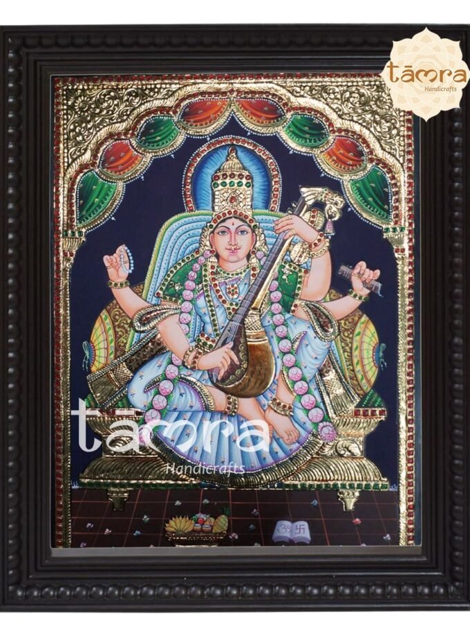 Tanjore Painting - Saraswathi
