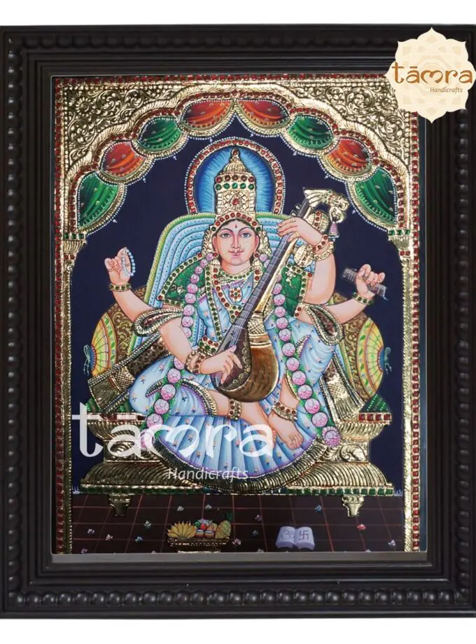Tanjore Painting - Saraswathi