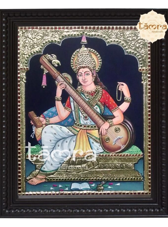 Tanjore Painting - Saraswathi