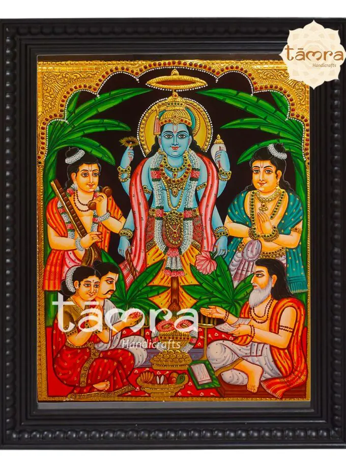 Tanjore Painting - Satyanarayana Swamy