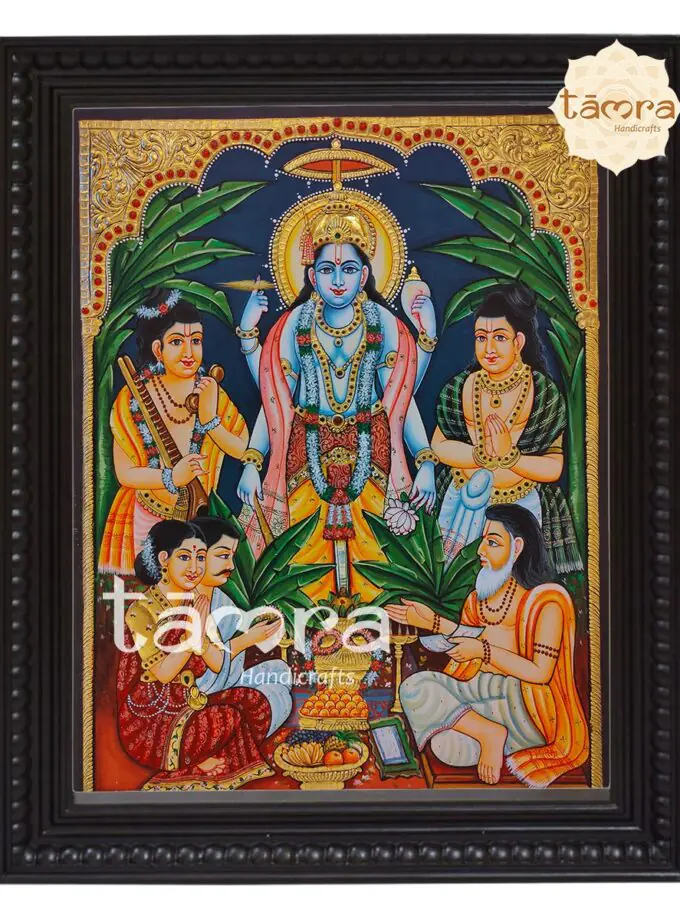 Tanjore Painting - Satyanarayana Swamy