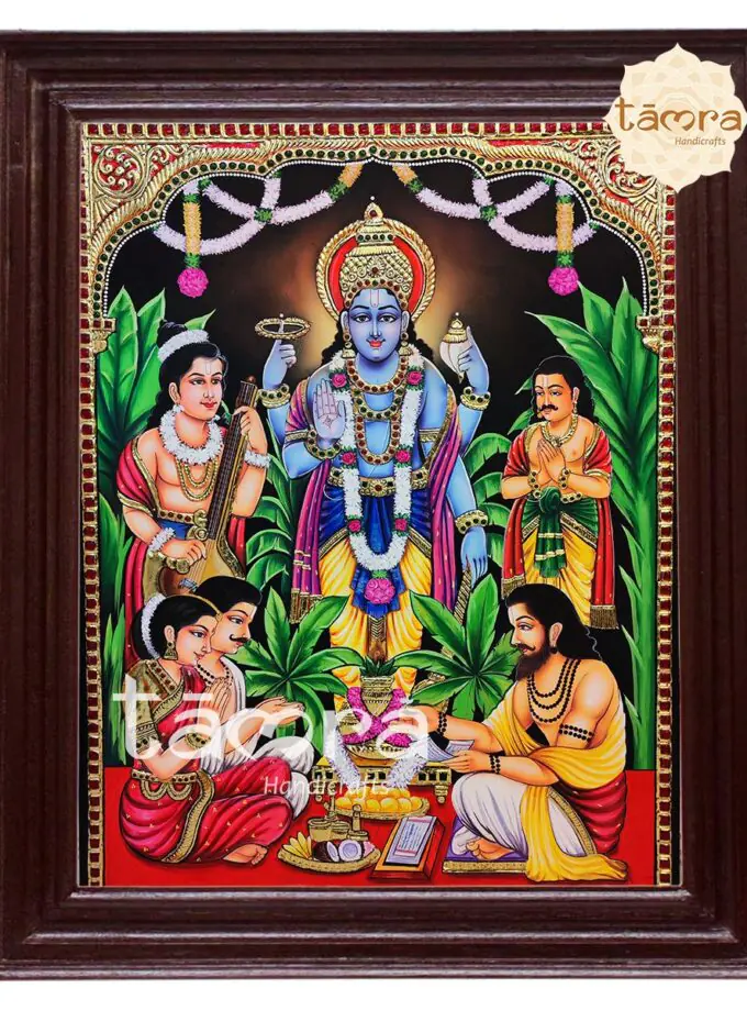 Tanjore Painting - Satyanarayana Swamy