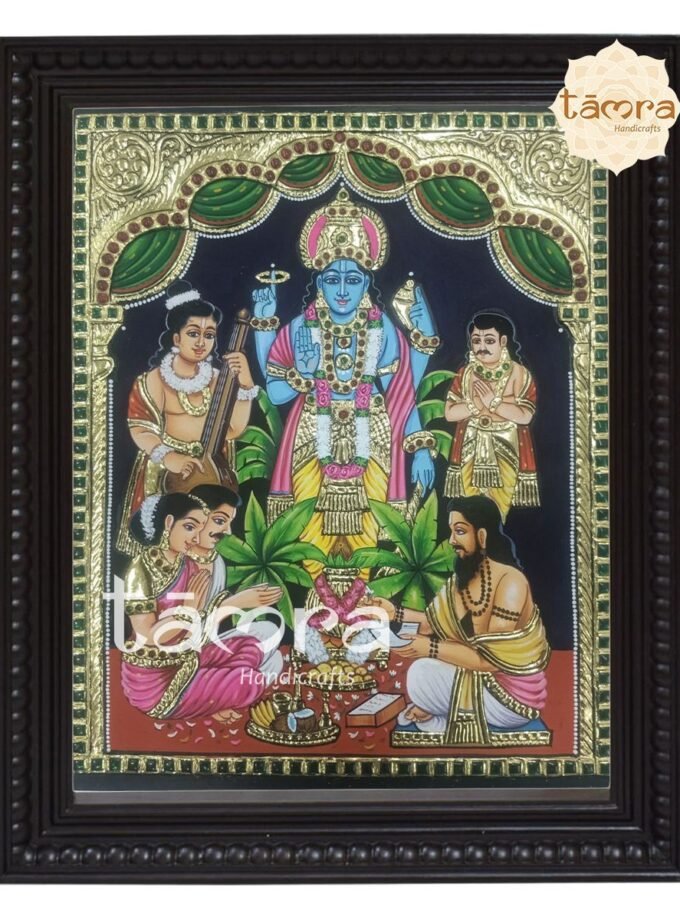 Tanjore Painting - Satyanarayana Swamy