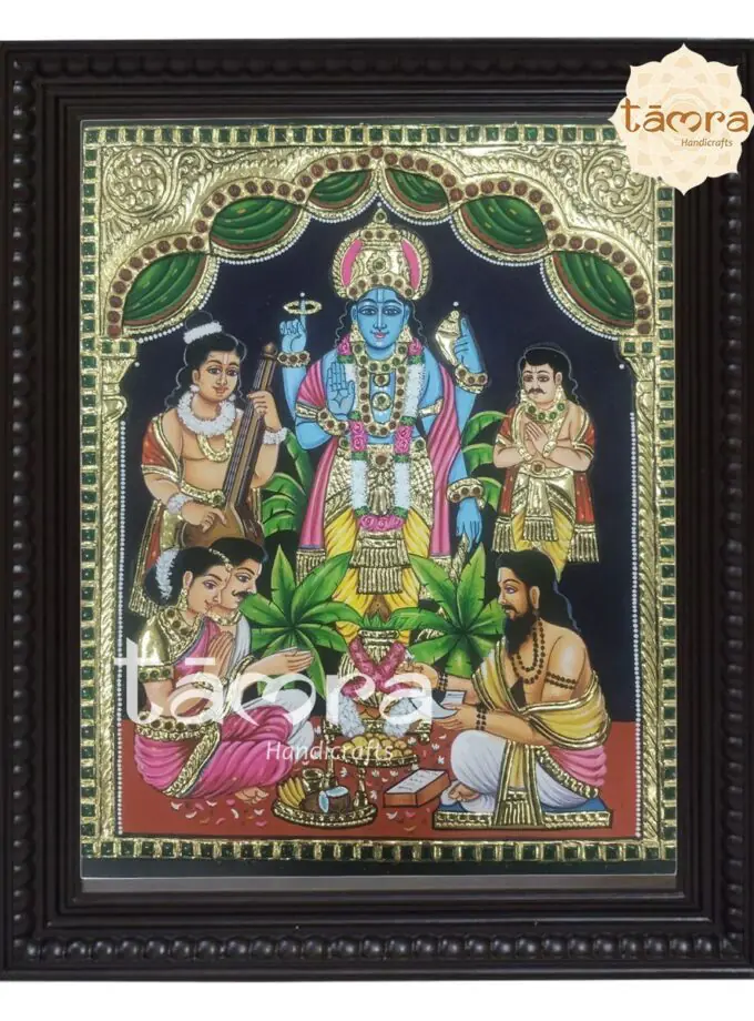 Tanjore Painting - Satyanarayana Swamy