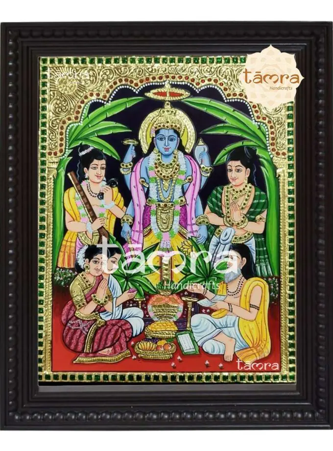 Tanjore Painting - Satyanarayana Swamy