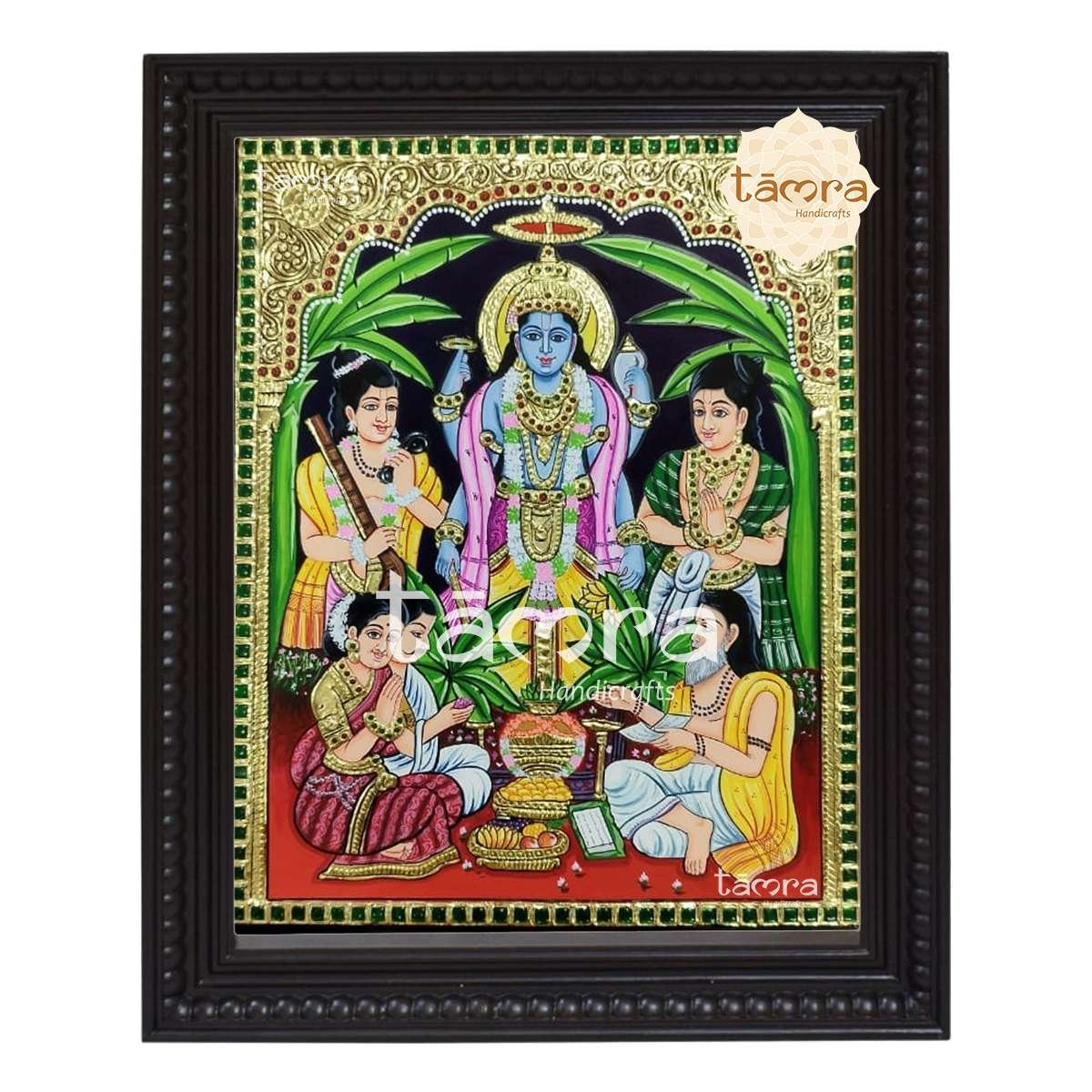 Tanjore Painting - Satyanarayana Swamy
