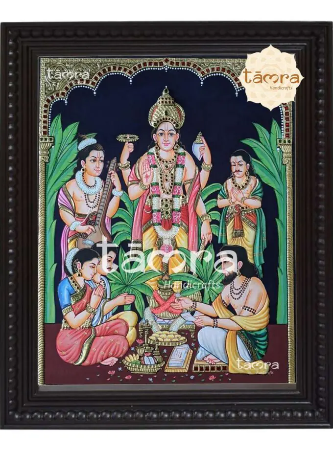 Tanjore Painting - Satyanarayana Swamy