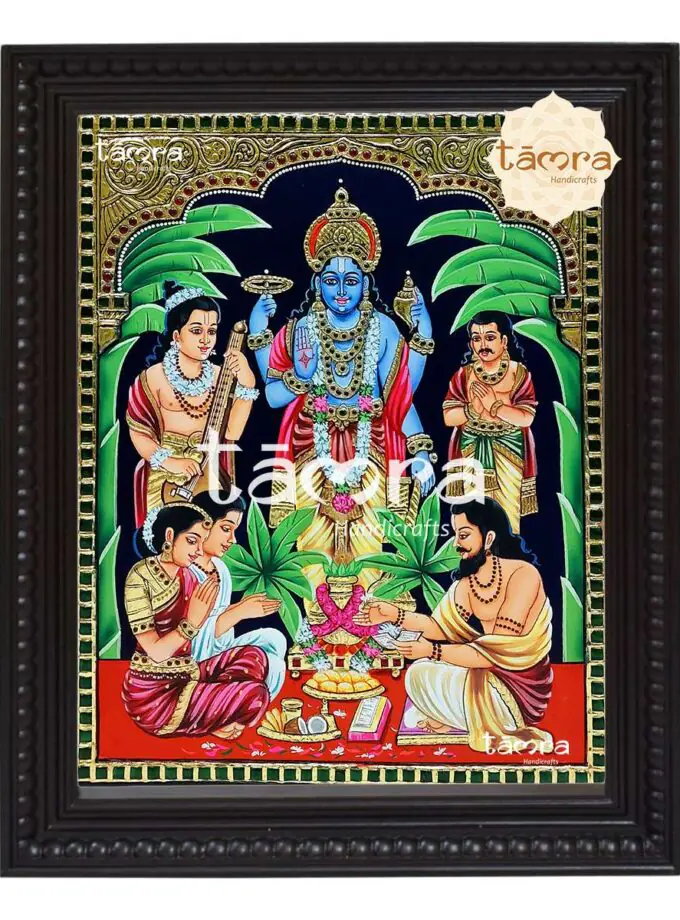 Tanjore Painting - Satyanarayana Swamy